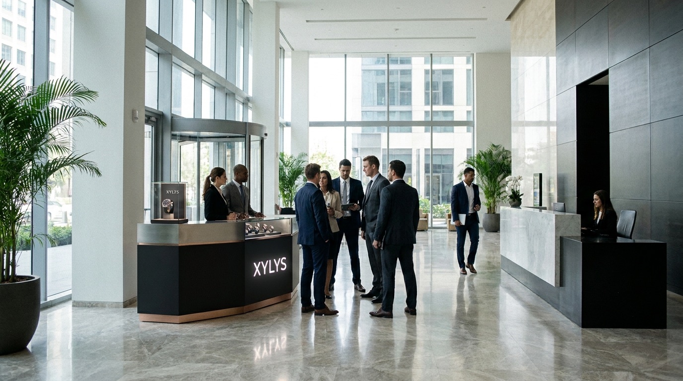 Lobby counter, wide view